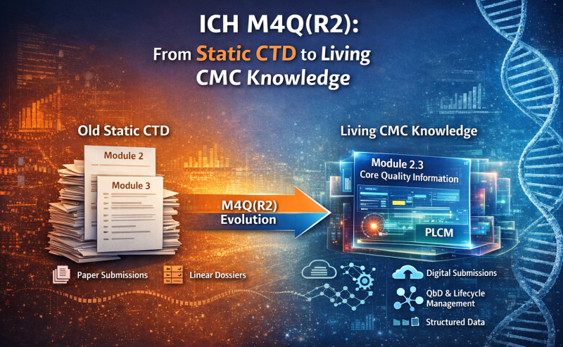 ICH M4Q(R2): From Static CTD to Living CMC Knowledge – What the Draft Really Changes